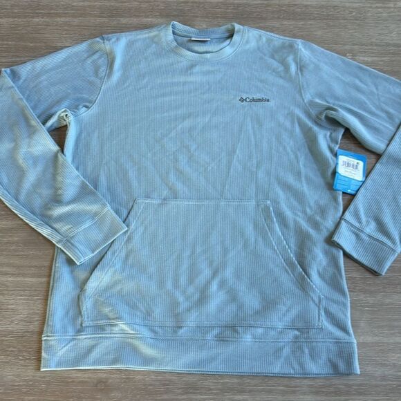 Columbia Pitchstone Knit Crew Sweatshirt for Men size M BLUE NWT - Picture 6 of 7